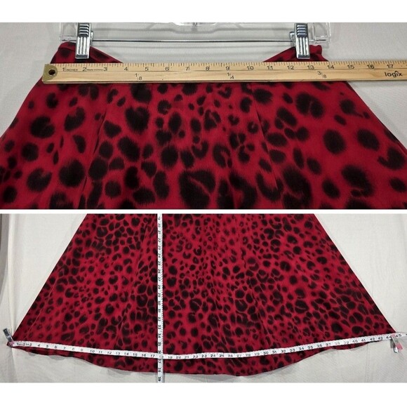 Katherine Kelly Maxi Skirt Set Silk Long Sleeve Blouse Leopard Red Womens 8/10 - Picture 16 of 16